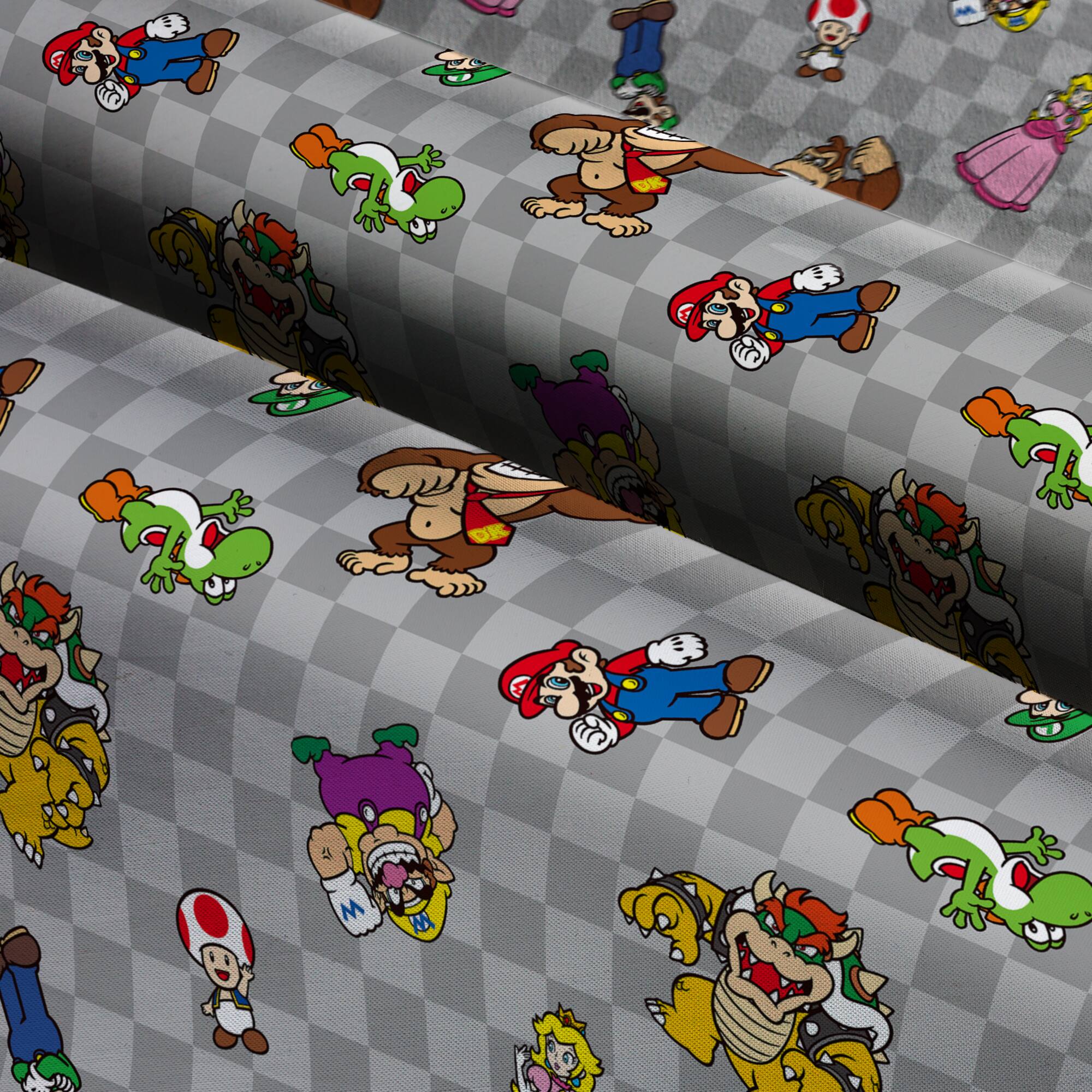 Nintendo® Characters Checker Toss Cotton Fabric